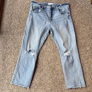 LOFT Light Blue Distressed Crop Jeans